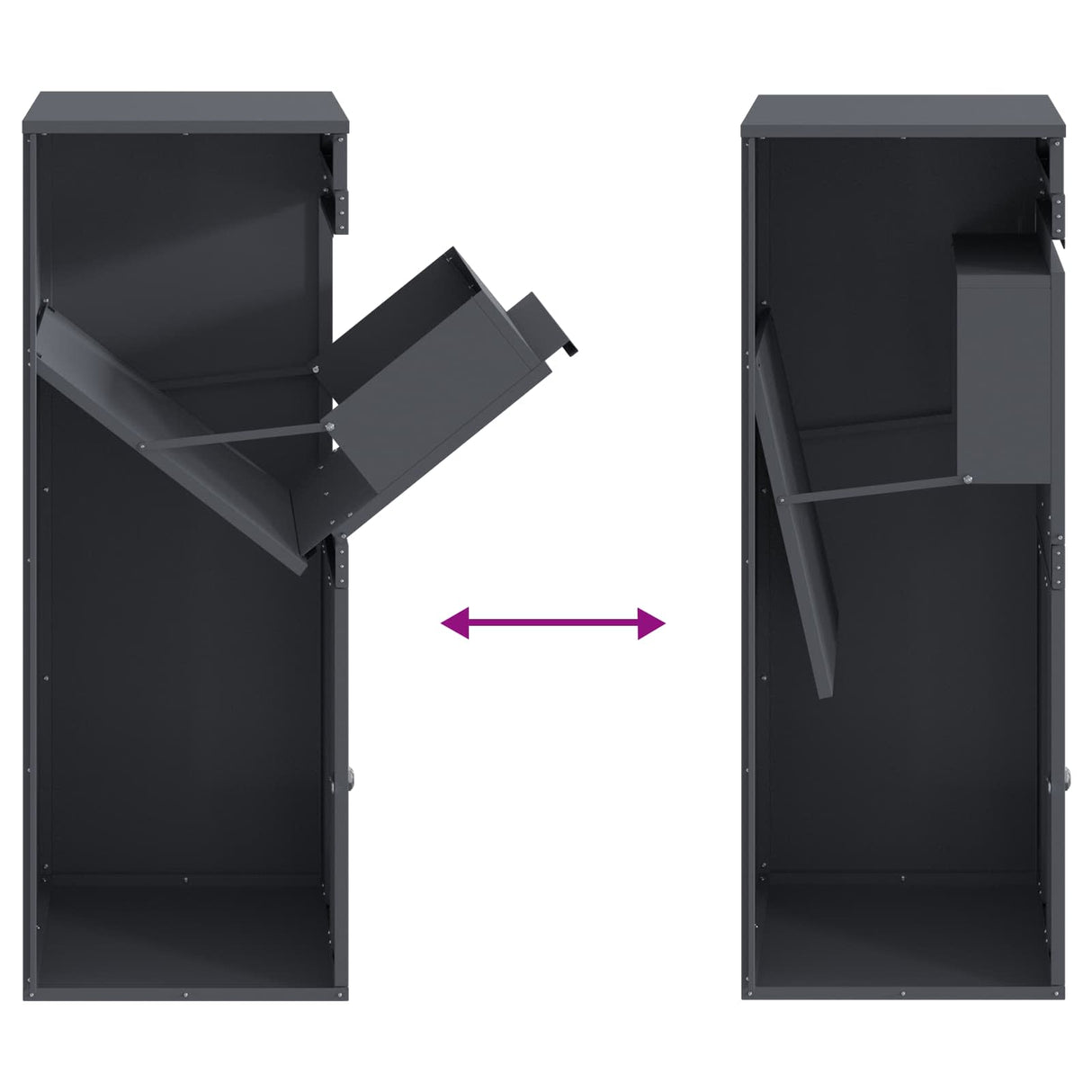 Parcel Drop Box with Storage Anthracite 41 x 38 x 103 cm Steel