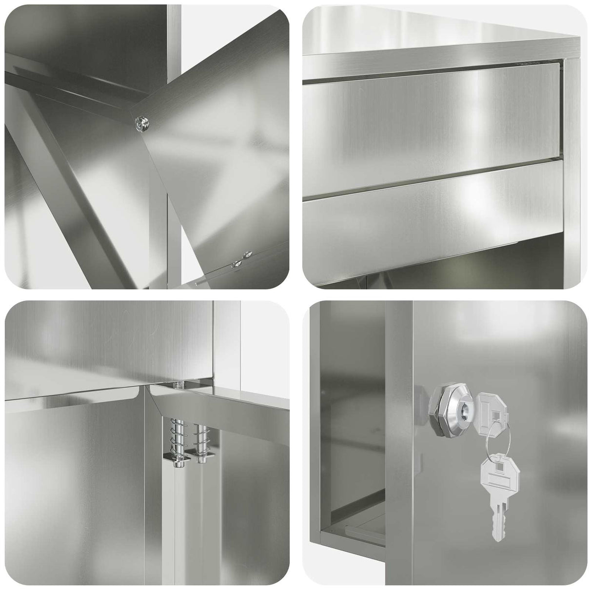 Parcel Drop Box Silver 47.5 x 38 x 59 cm Galvanised Steel