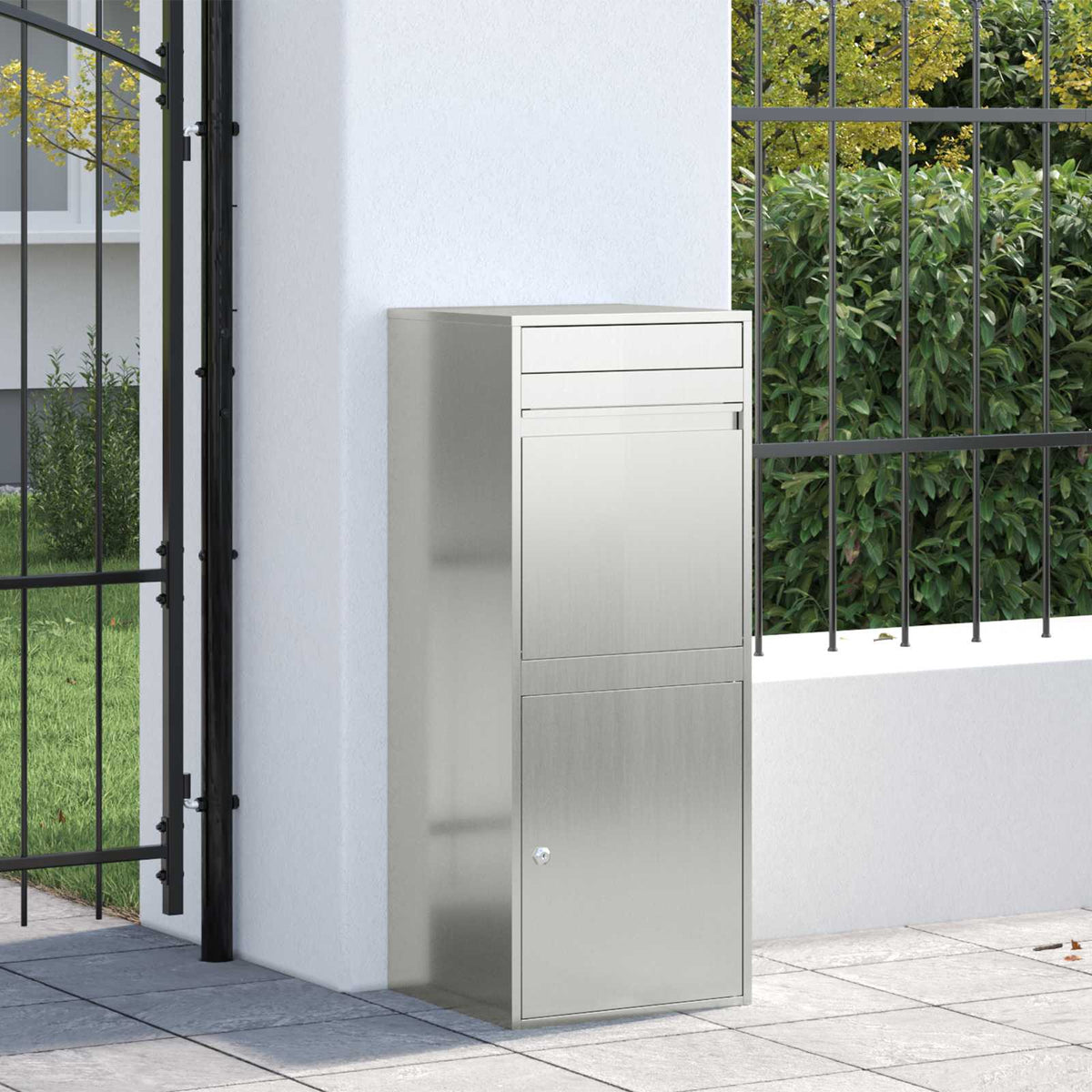 Parcel Drop Box Silver 41 x 38 x 103 cm Galvanised Steel