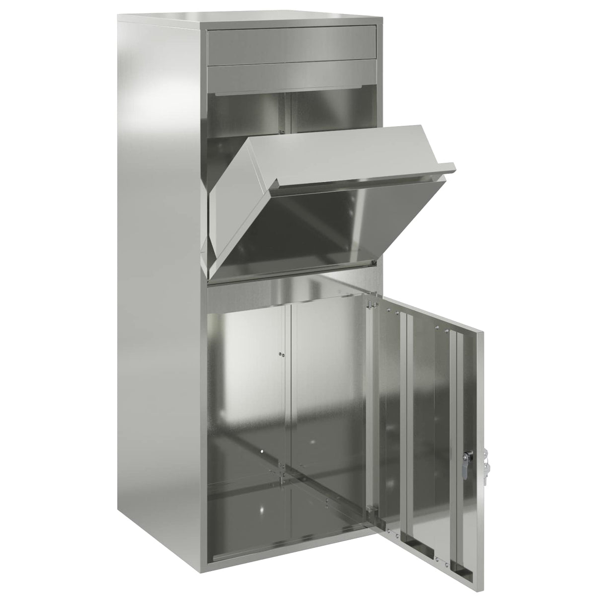 Parcel Drop Box Silver 41 x 38 x 103 cm Galvanised Steel