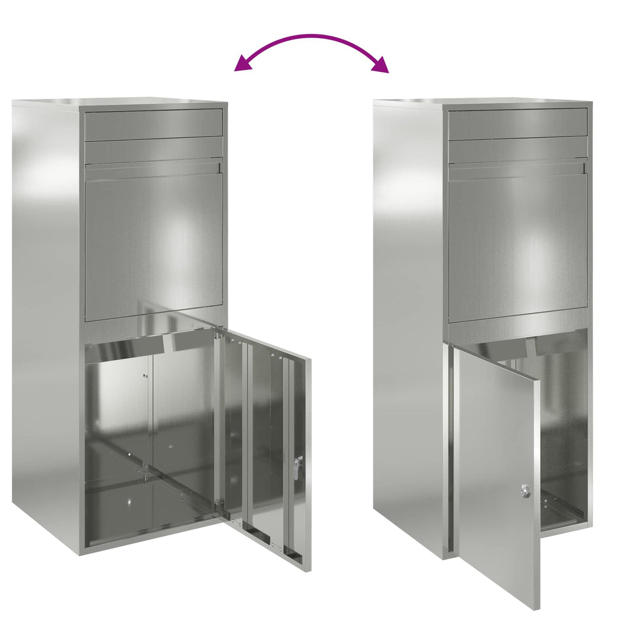 Parcel Drop Box Silver 41 x 38 x 103 cm Galvanised Steel