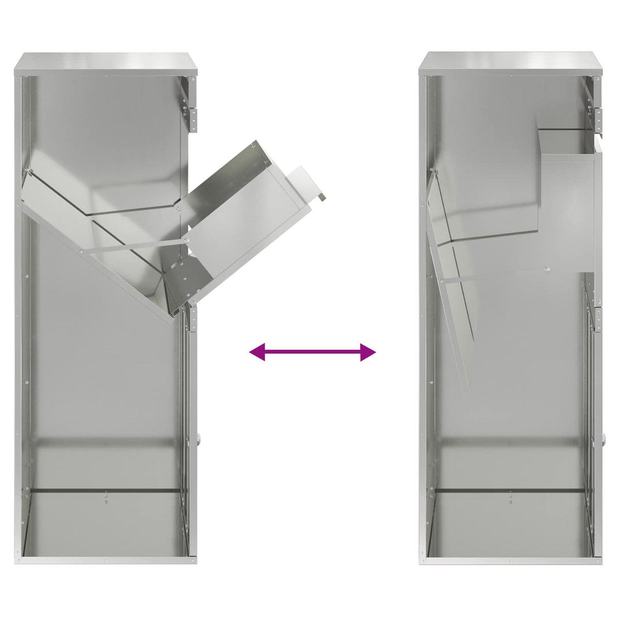 Parcel Drop Box Silver 41 x 38 x 103 cm Galvanised Steel