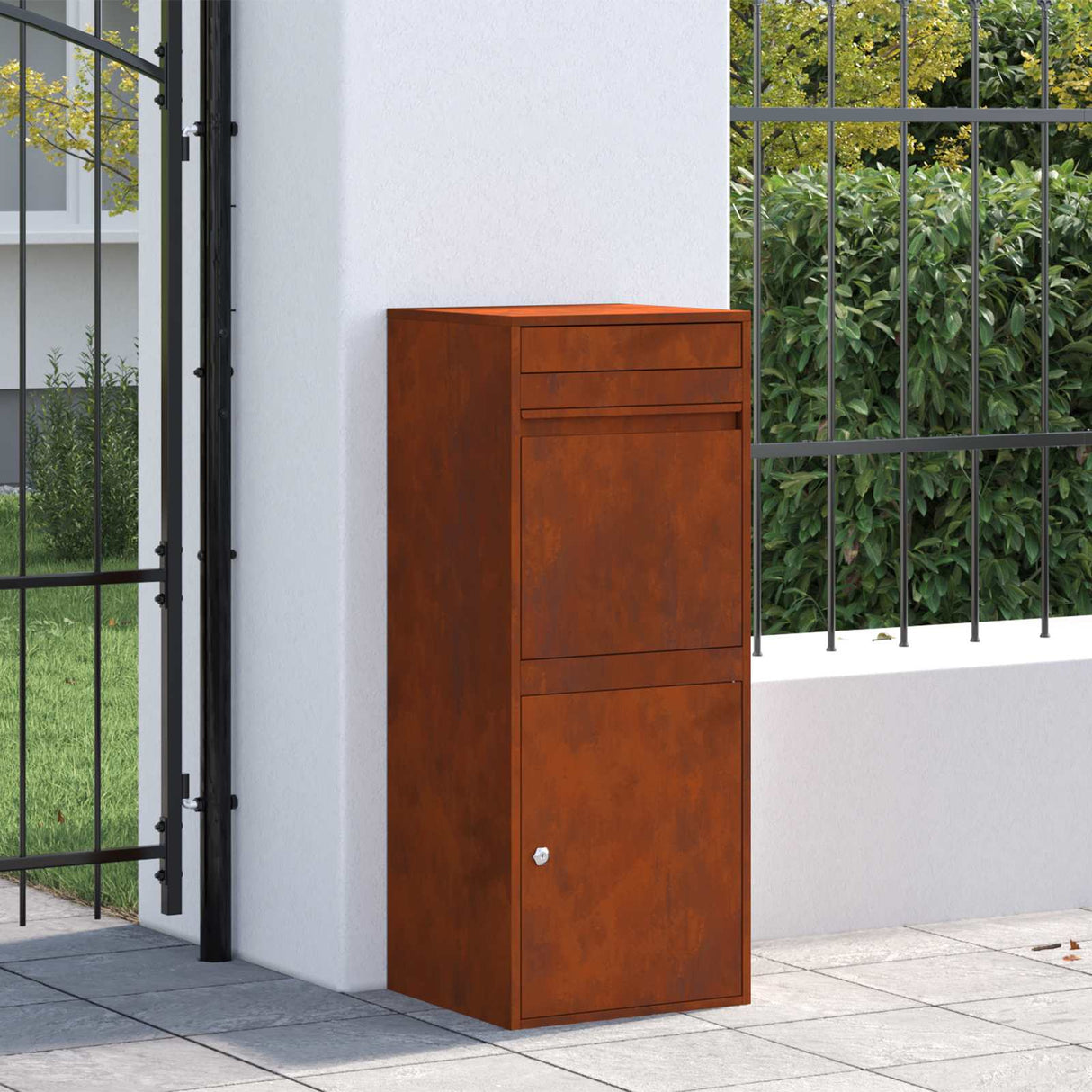 Parcel Drop Box Rusty 41 x 38 x 103 cm Weathering Steel