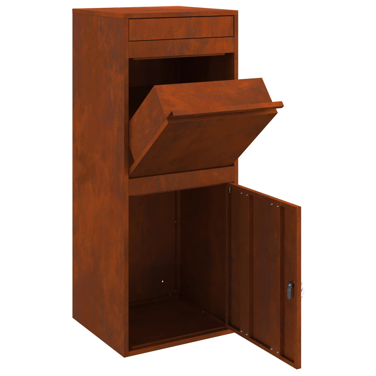 Parcel Drop Box Rusty 41 x 38 x 103 cm Weathering Steel