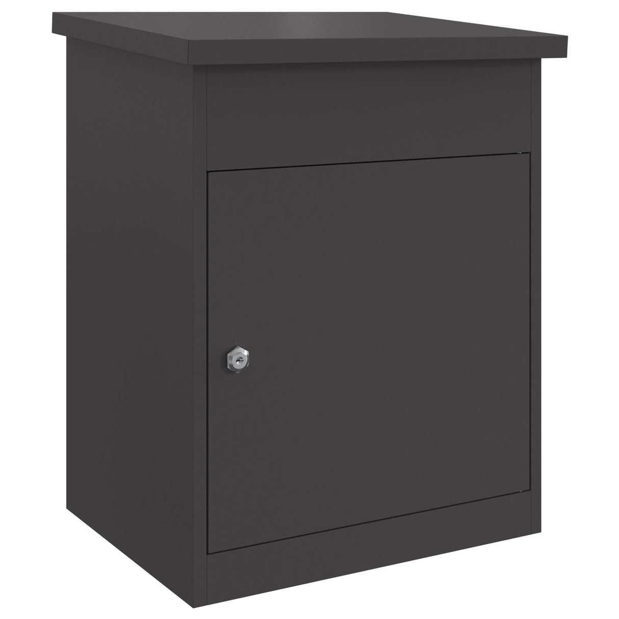 Parcel Drop Box with Storage Black 47.5 x 38 x 59 cm Steel
