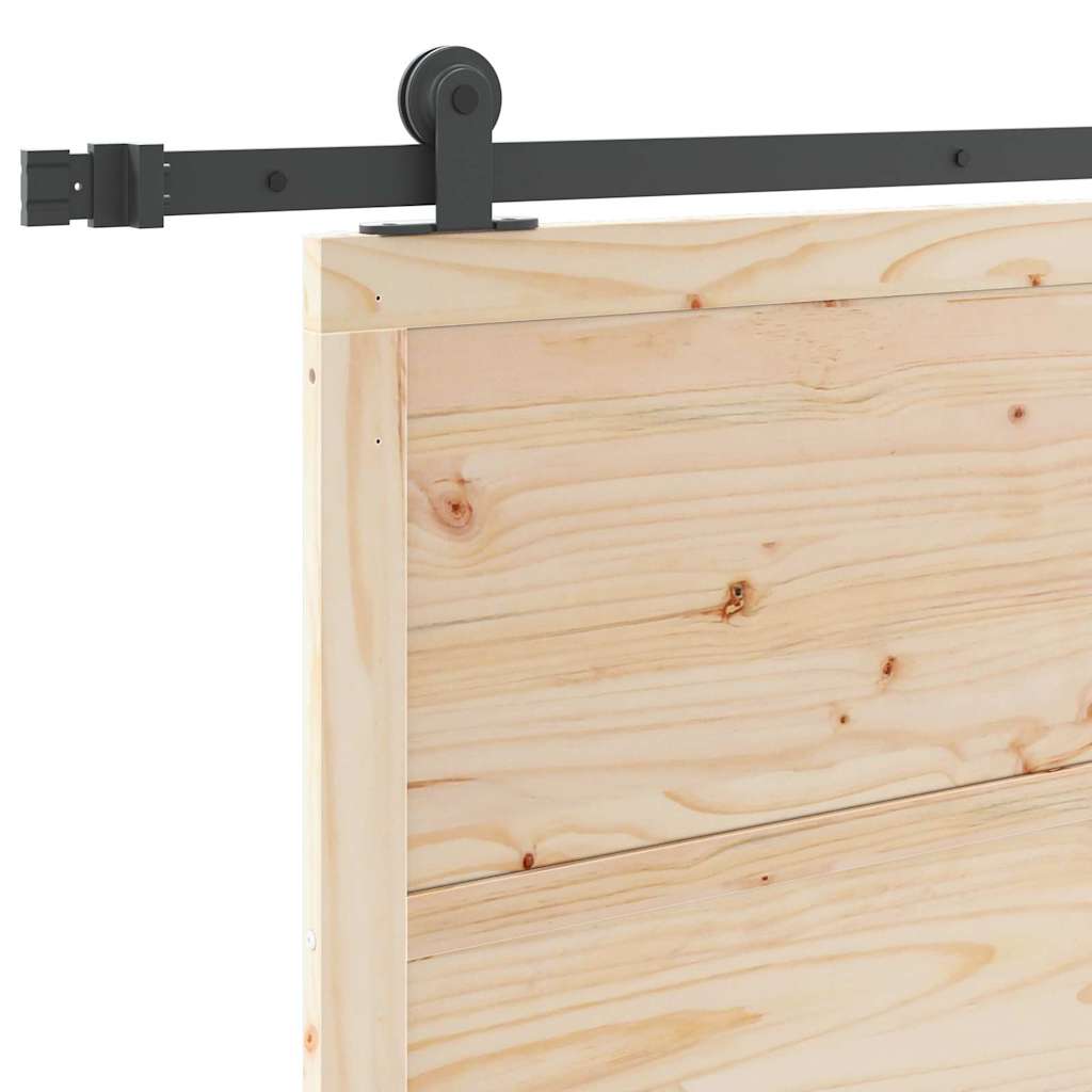 Sliding Door Brown 90 x 208 cm Solid pine wood