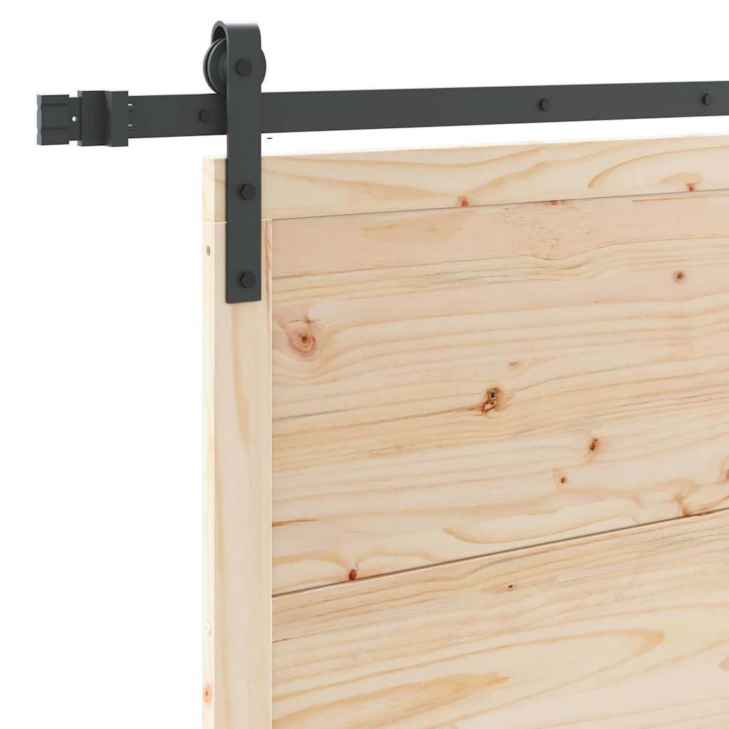 Sliding Door Brown 90 x 208 cm Solid pine wood