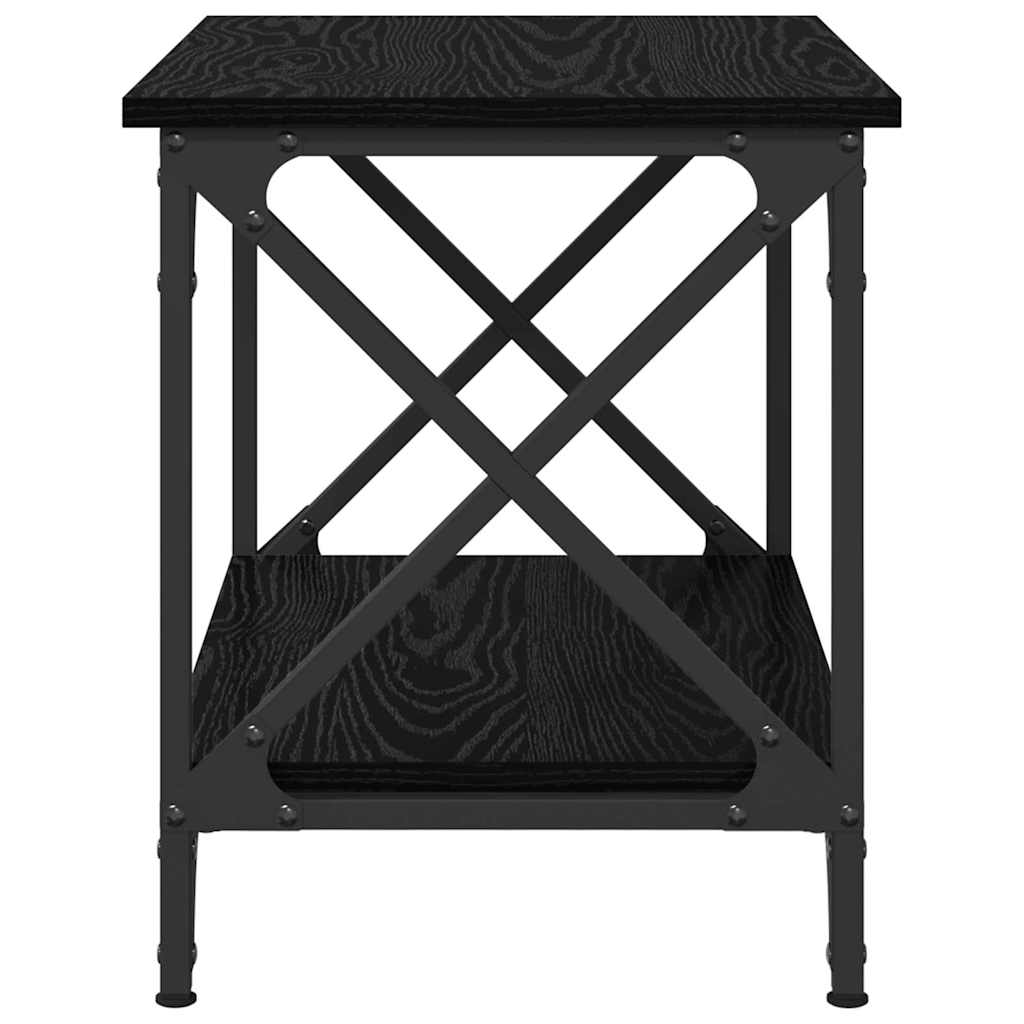 Side Table Black Engineered Wood