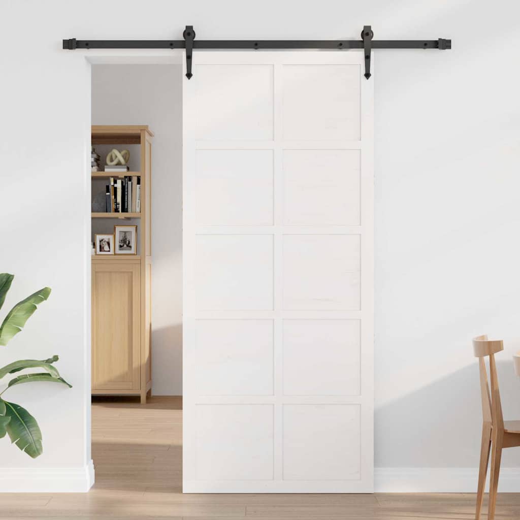 Barn Door White 80 x 210 cm Solid pine wood