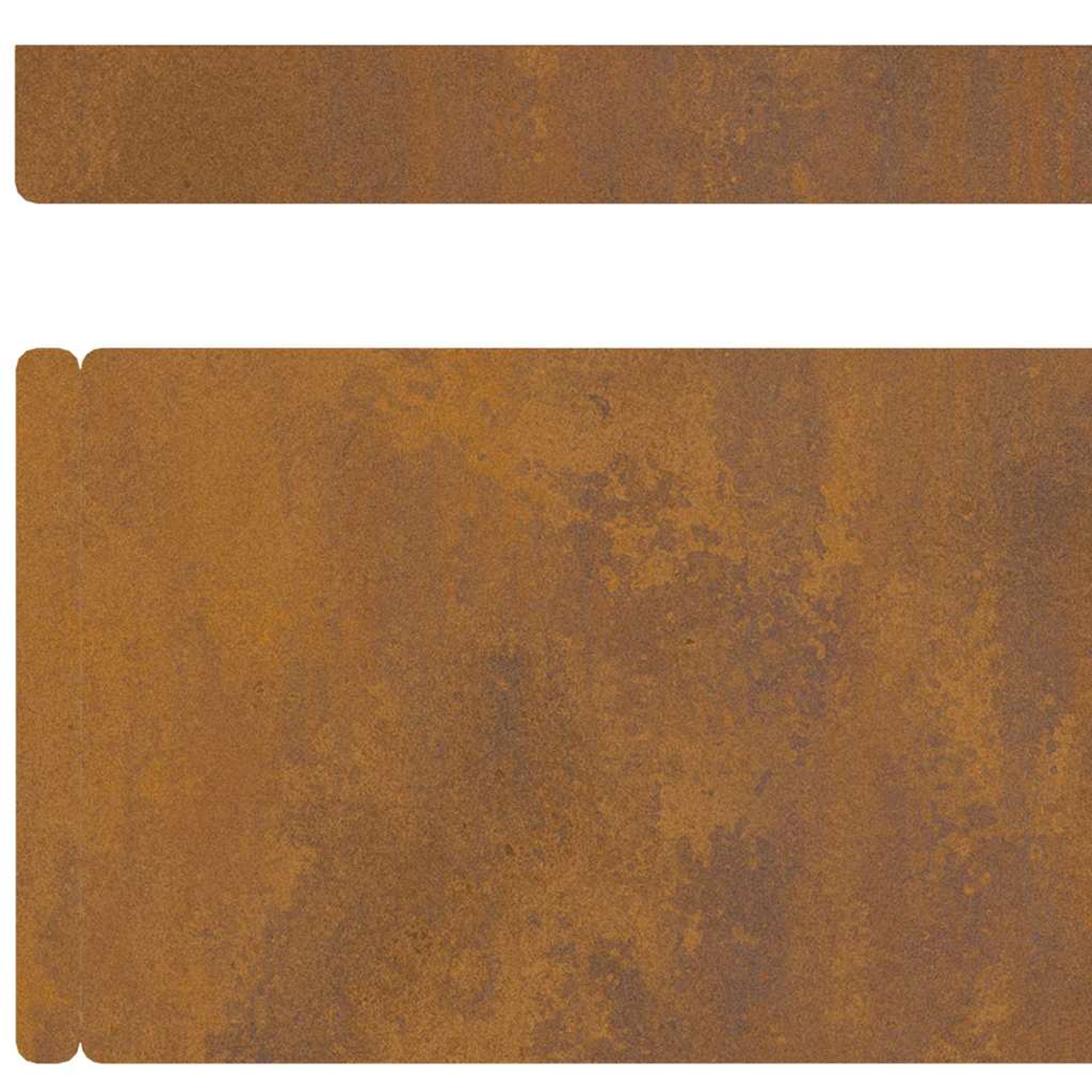 Garden Lawn Edging 4 pcs Rusty 450 x 10 cm Steel