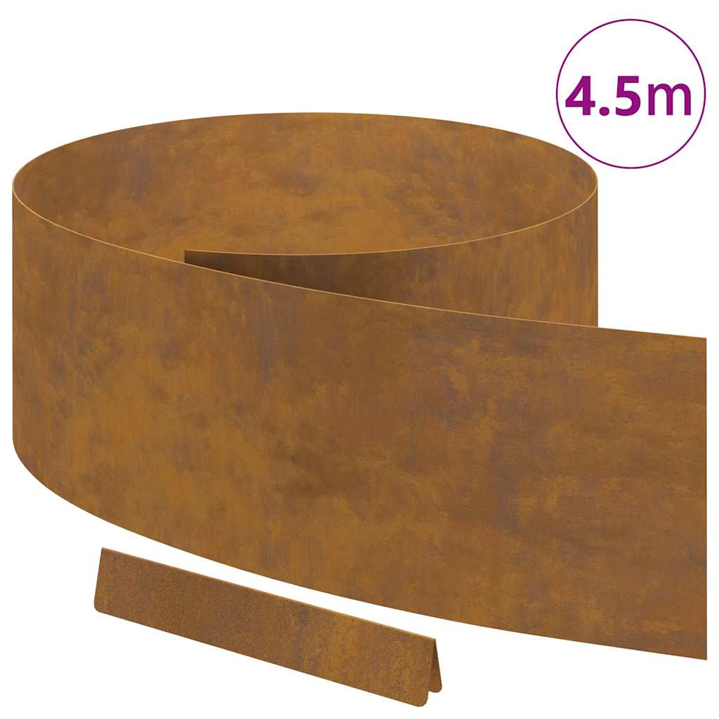 Lawn Edging Rusty 450 x 0.05 x 15 cm Weathering Steel