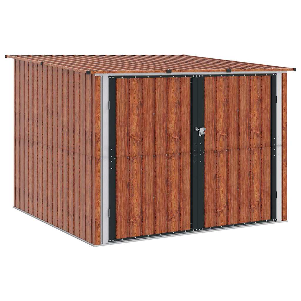 Bike Shed 3 pcs Brown 216 x 207 x 158 cm Metal