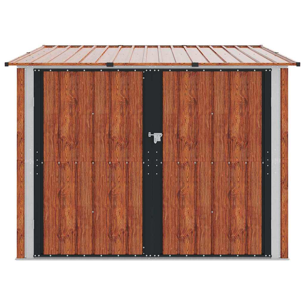 Bike Shed 3 pcs Brown 216 x 207 x 158 cm Metal
