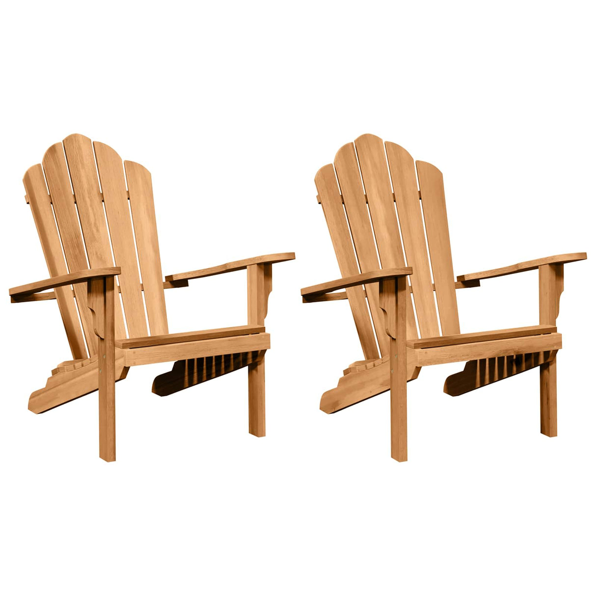 Adirondack Chair 2 pcs Brown Solid Teak Wood