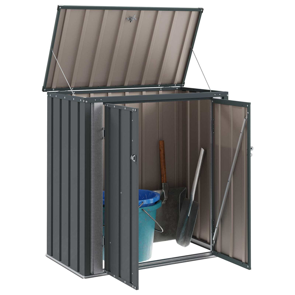 Garden Storage Box Black 101.5 x 57 x 100.5 cm Steel