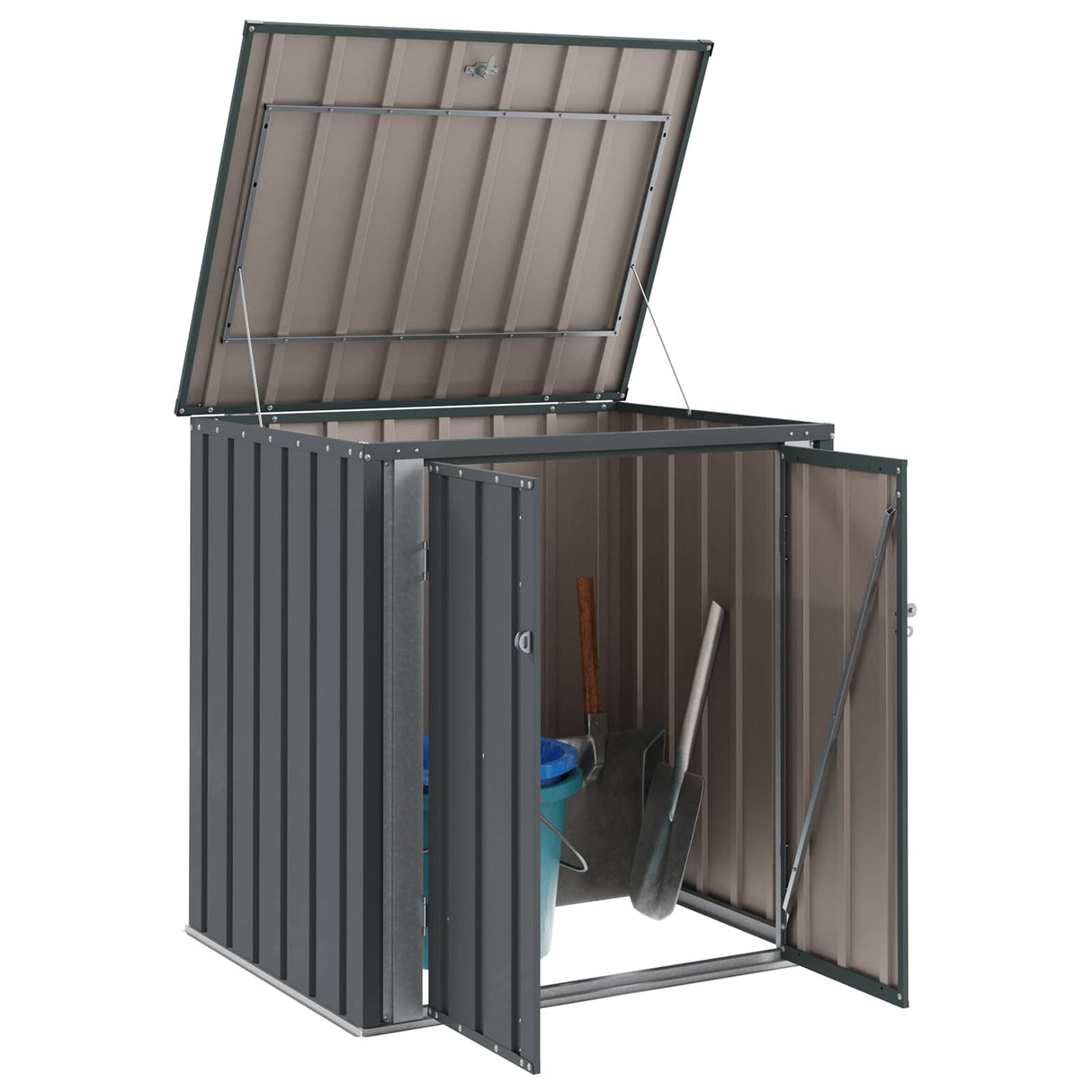 Garden Storage Box Black 101.5 x 82 x 100 cm Steel