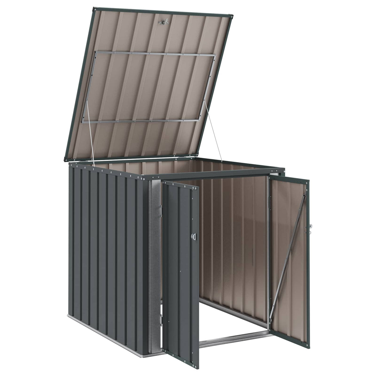Garden Storage Box Black 101.5 x 107 x 100 cm Steel