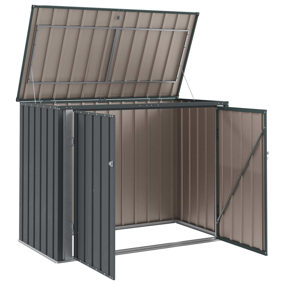Garden Storage Box Black 151.5 x 82 x 110.5 cm Steel