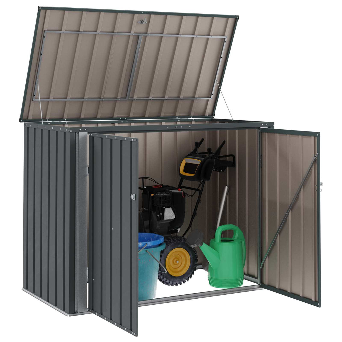 Garden Storage Box Black 151.5 x 82 x 110.5 cm Steel