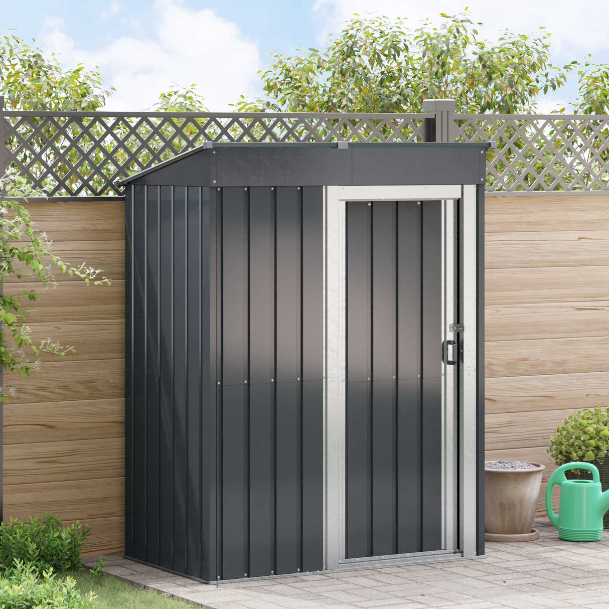 Garden Sheds Anthracite 137 x 81 x 180 cm Metal