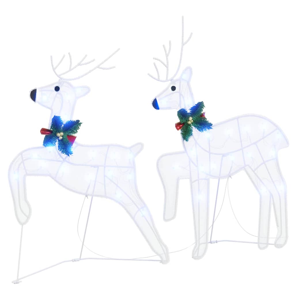LED Reindeers 5 pcs White Fabric