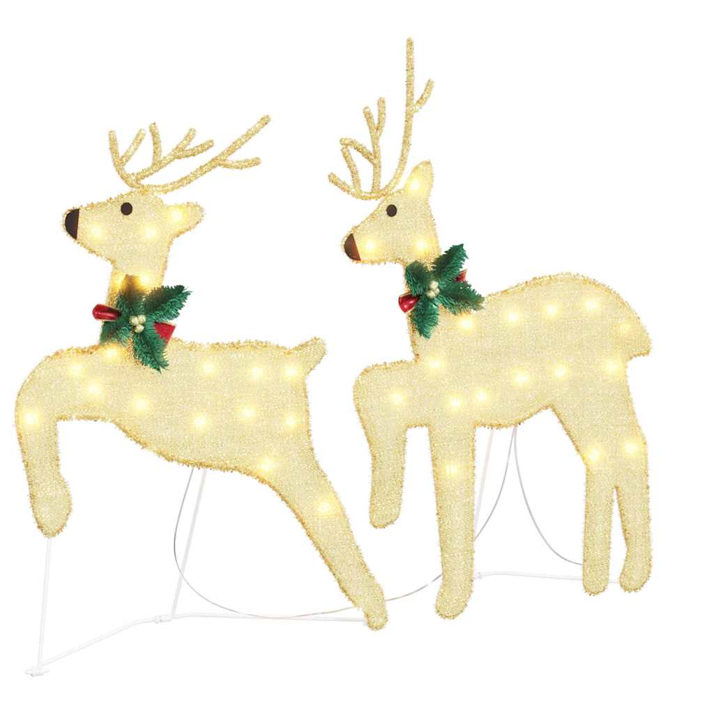 LED Reindeers 6 pcs Gold Fabric