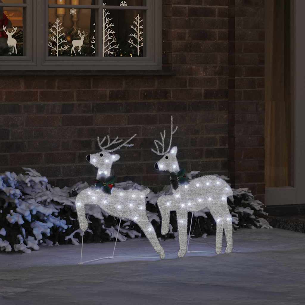 LED Reindeers 2 pcs Cold White Fabric