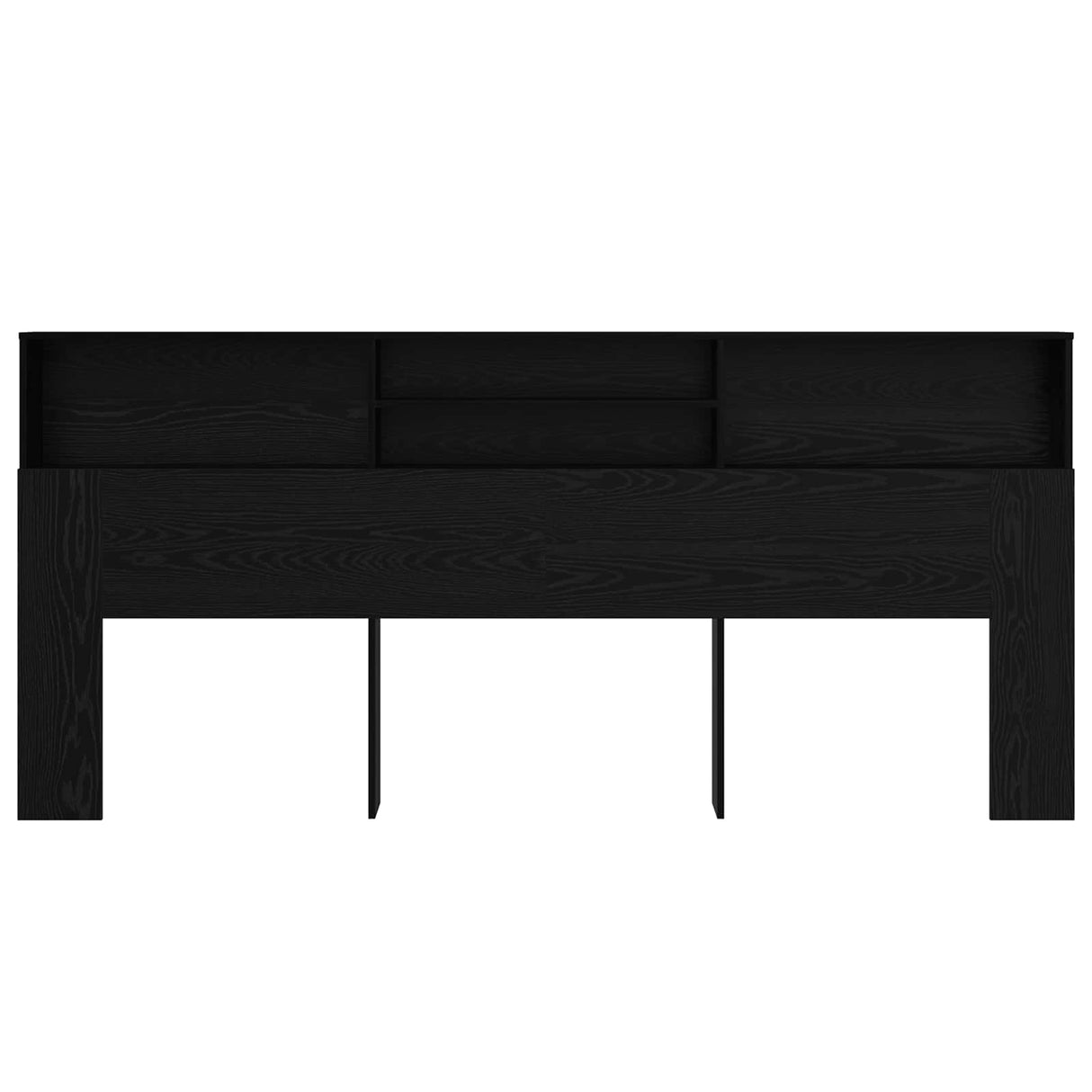 Headboard Cabinet Black Oak 220 x 19 x 101,5 cm Engineered Wood