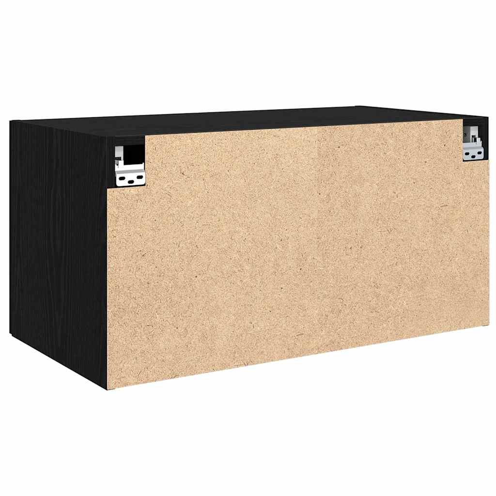 Wall Cabinet Black oak 80 x 42.5 x 40 cm Engineered wood