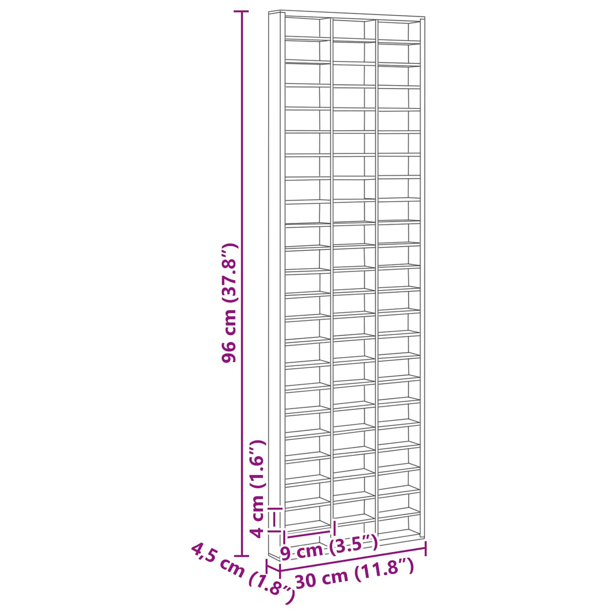 Wall Display Case Beige 30 x 4,5 x 96 cm Engineered Wood
