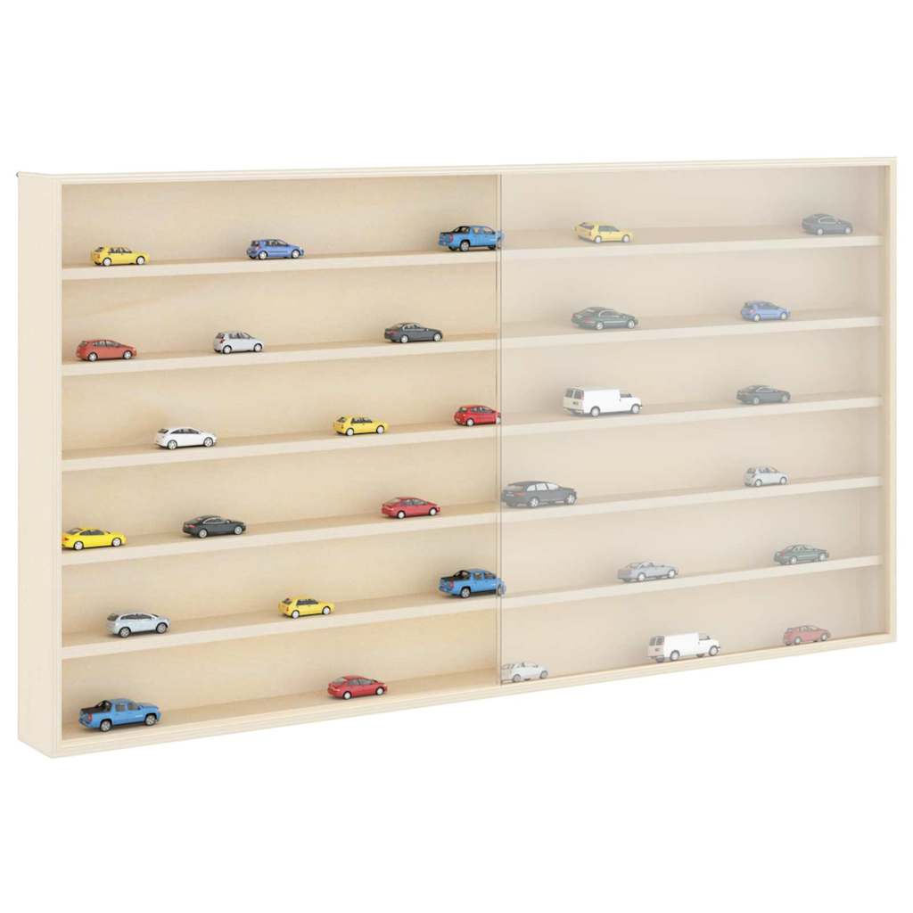 Wall Display Case with Shelf Beige 100 x 8,5 x 54 cm Plywood