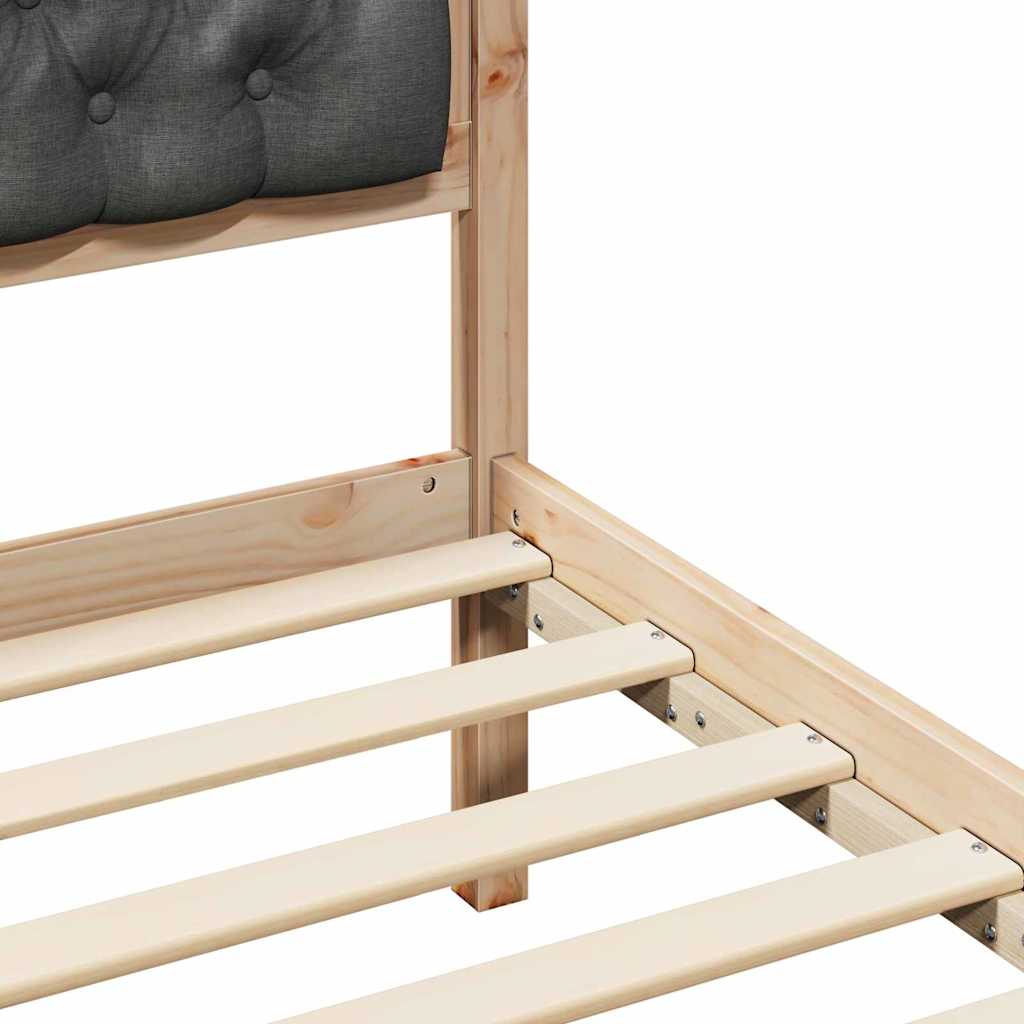Bed Frame with Headboard Dark Grey 150 x 200 cm Fabric