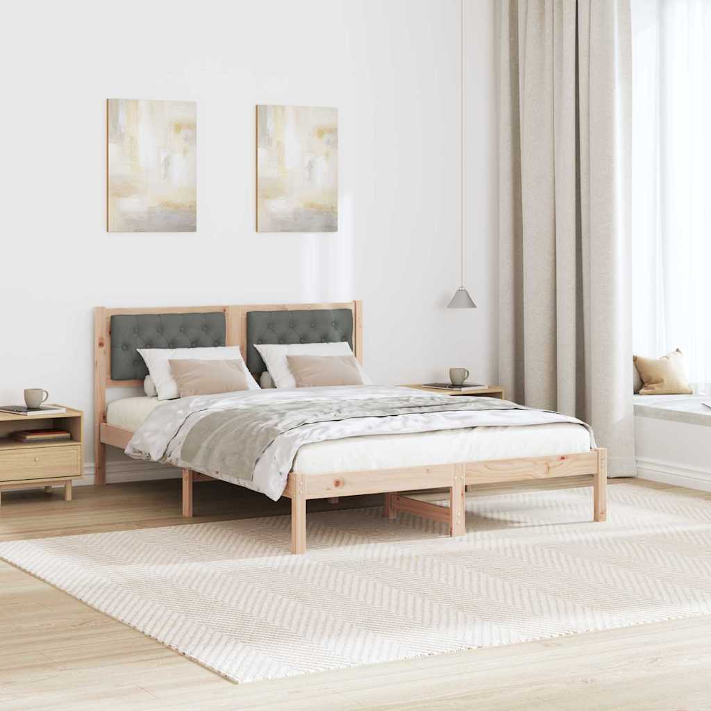 Bed Frame with Headboard Dark Grey 150 x 200 cm Fabric