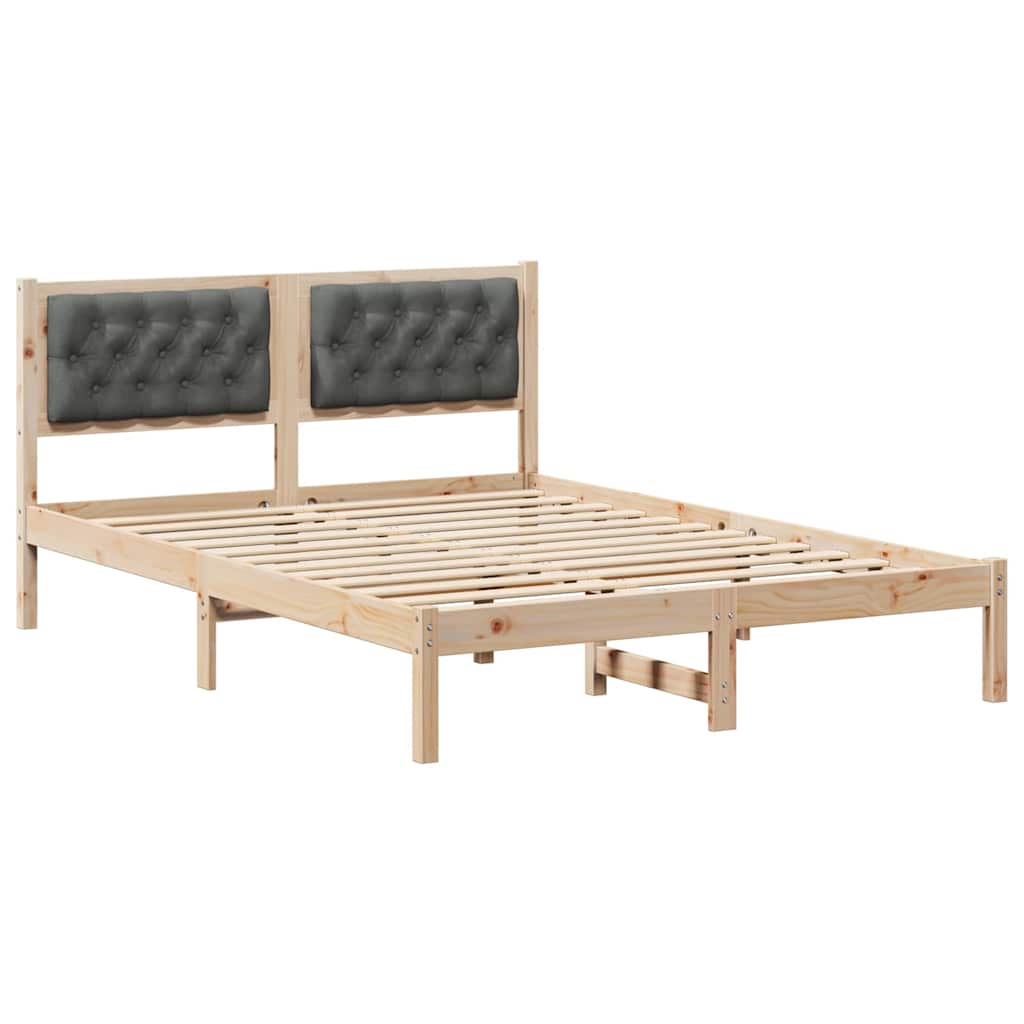 Bed Frame with Headboard Dark Grey 150 x 200 cm Fabric