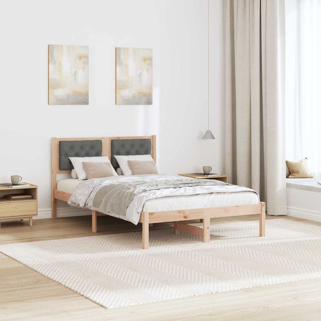 Bed Frame with Headboard Dark Grey 135 x 190 cm Fabric