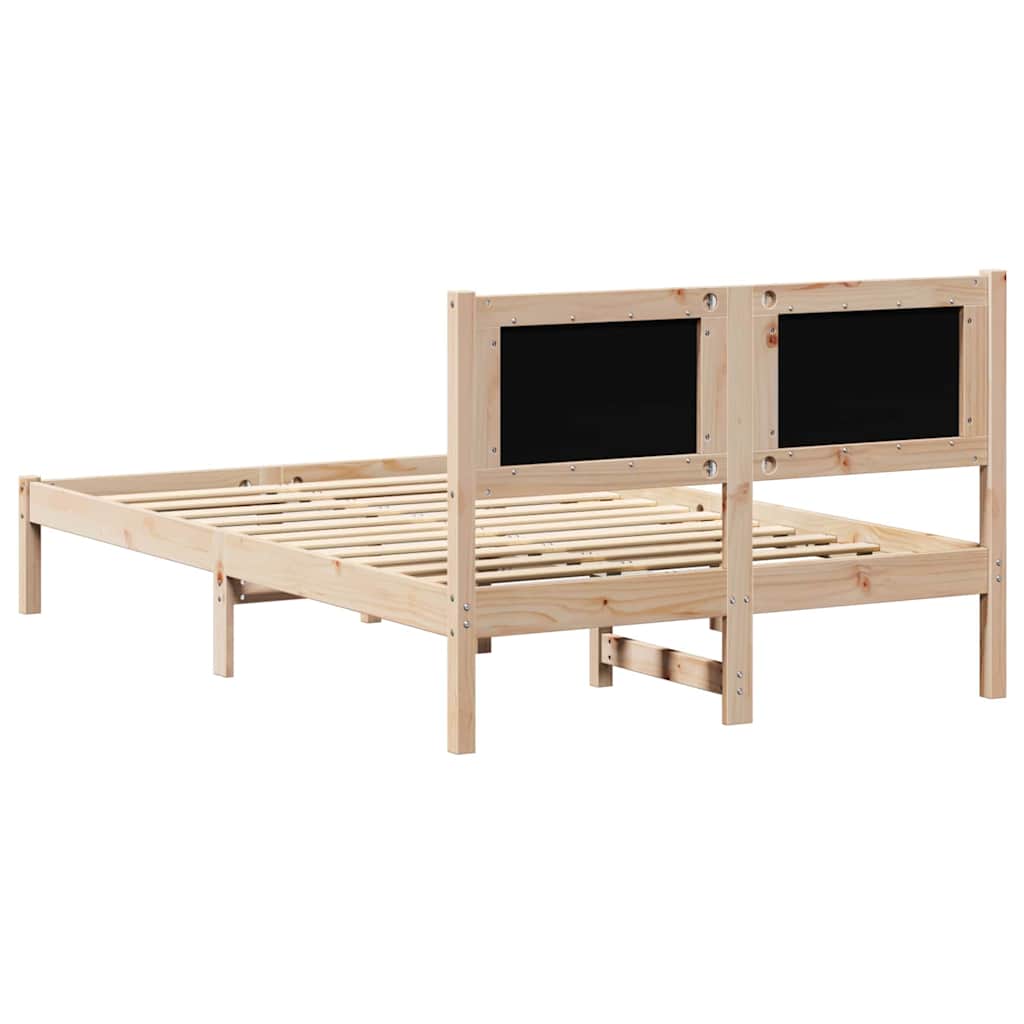 Bed Frame with Headboard Dark Grey 135 x 190 cm Fabric