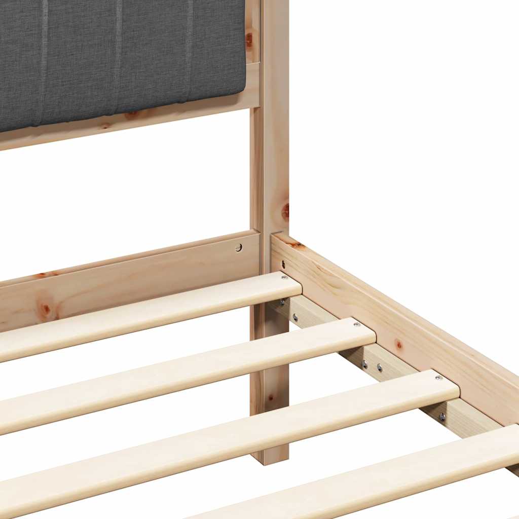 Bed Frame with Upholstered Headboard Dark Grey 150 x 200 cm