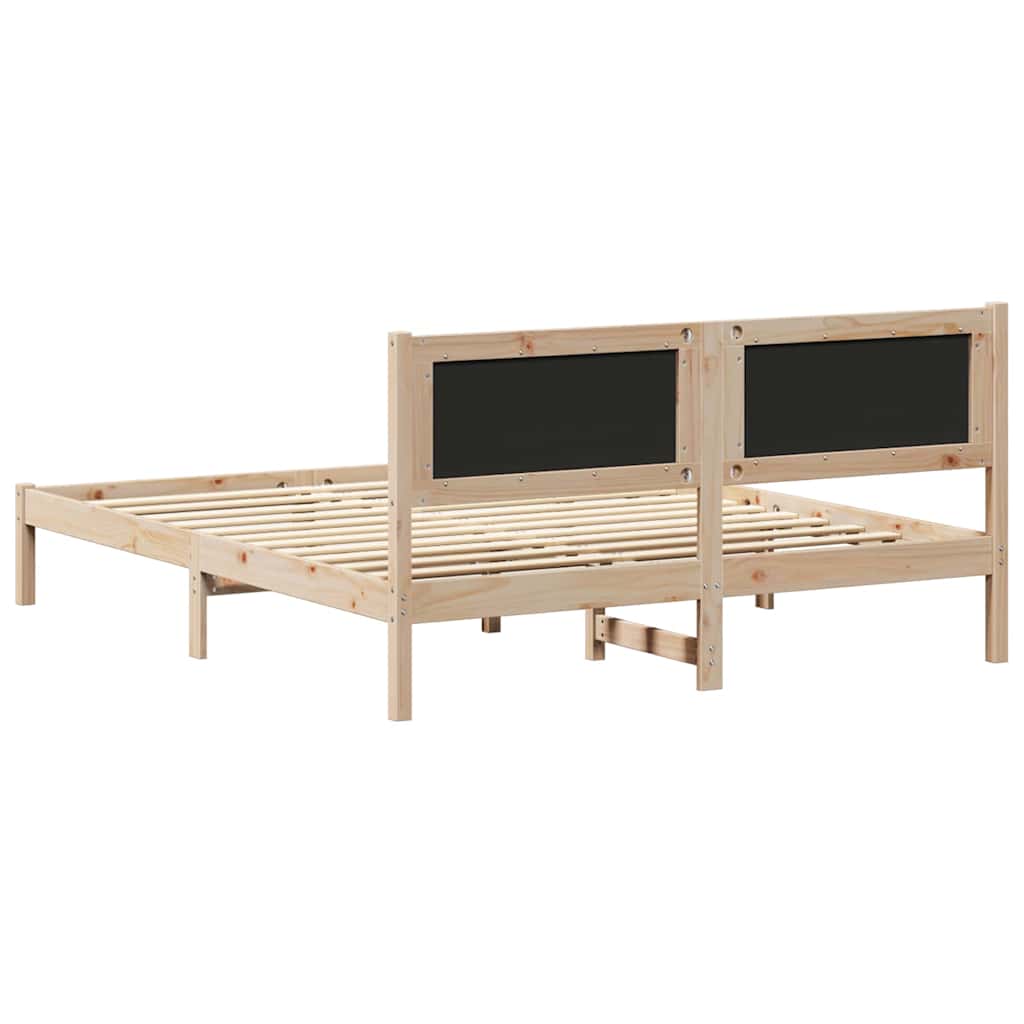Bed Frame with Upholstered Headboard Dark Grey 150 x 200 cm