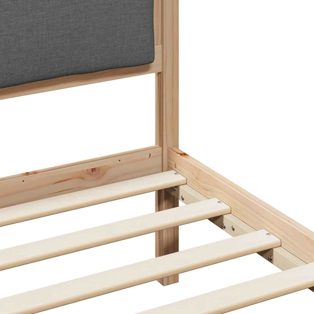 Bed Frame with Headboard Dark Grey 135 x 190 cm Fabric