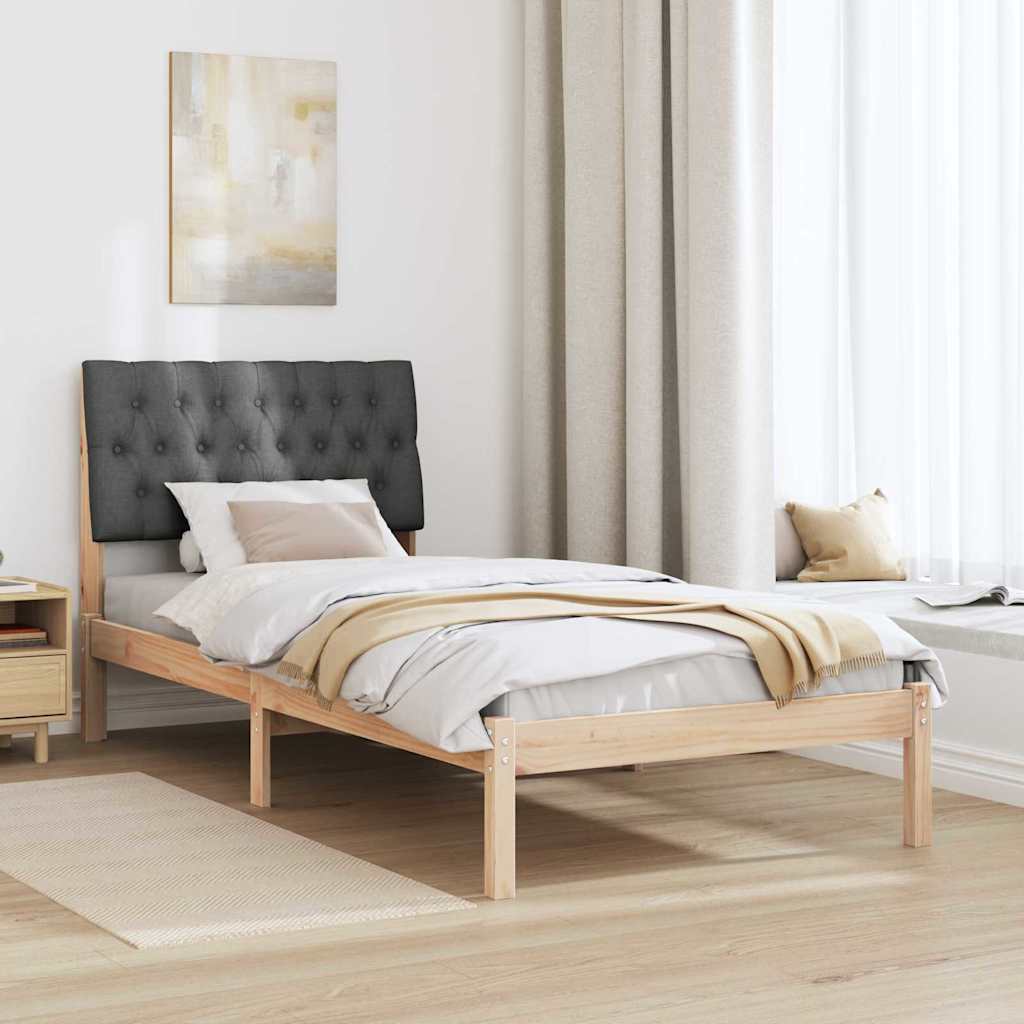 Bed Frame with Upholstered Headboard Brown 90 x 190 cm