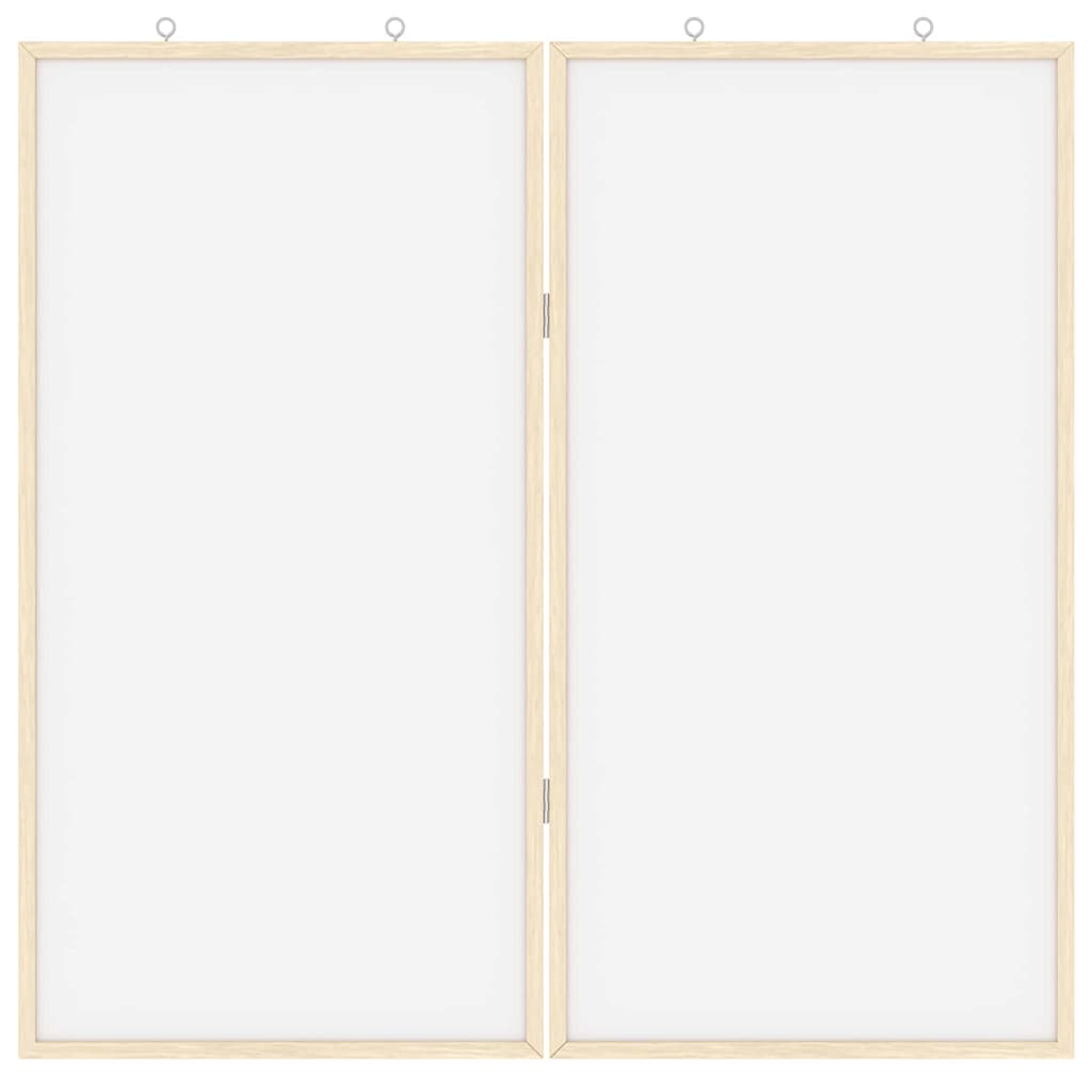 Bulletin Board Folding White 80 x 80 x 1.4 cm Solid pine wood