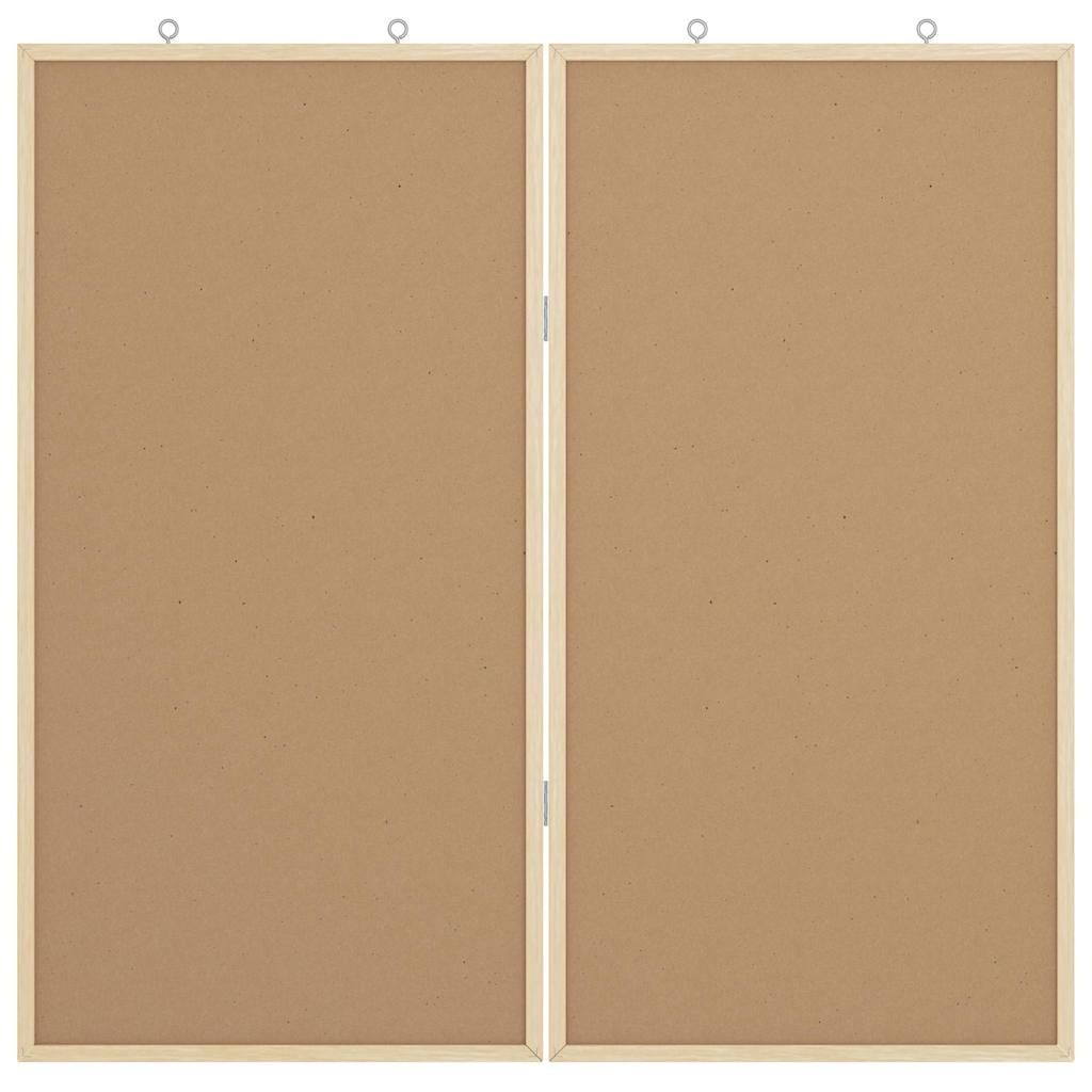 Bulletin Board Folding Black 80 x 80 x 1.4 cm Solid pine wood