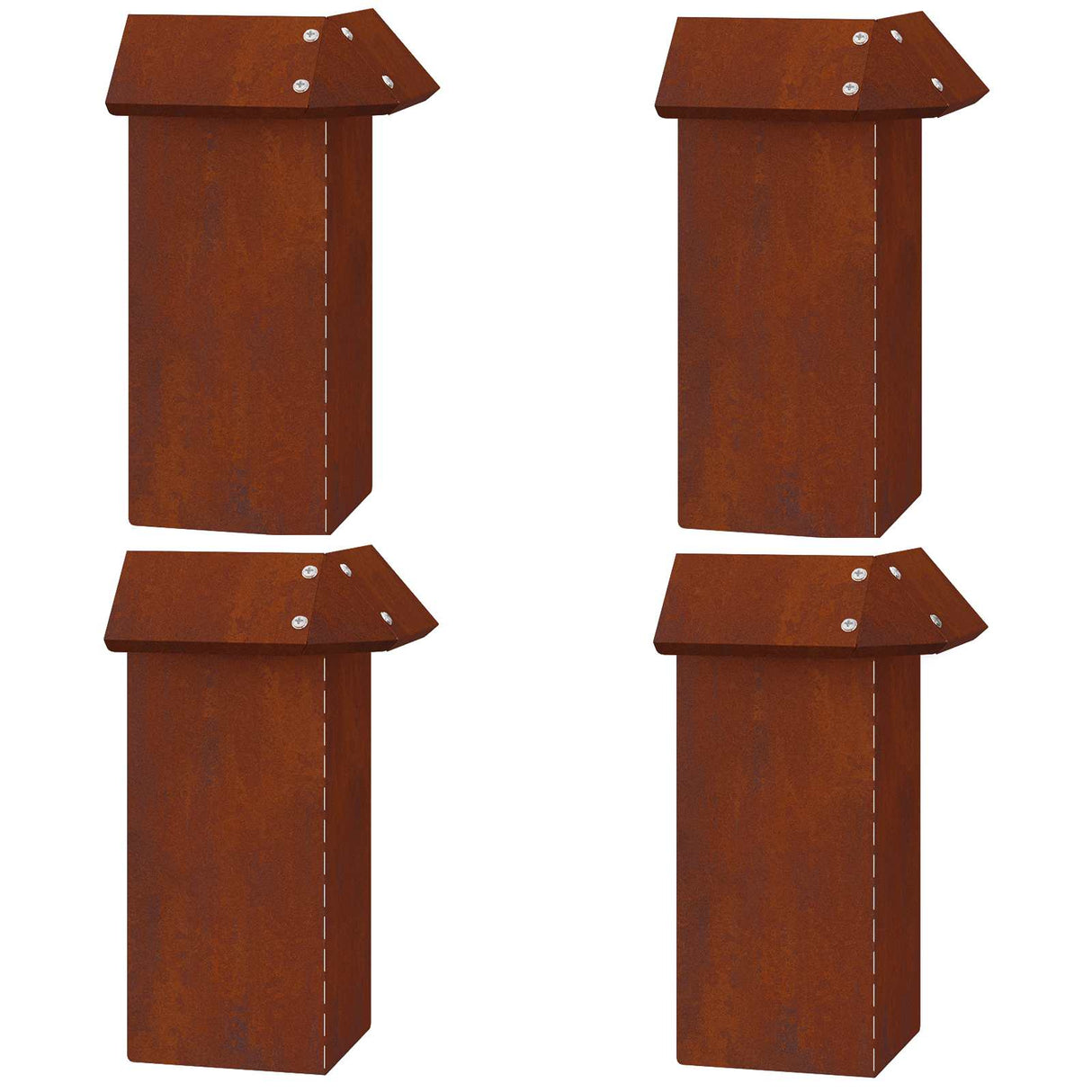 Snail Fence 4 pcs 13,5 x 13,5 x 25 cm Weathering Steel Rusty
