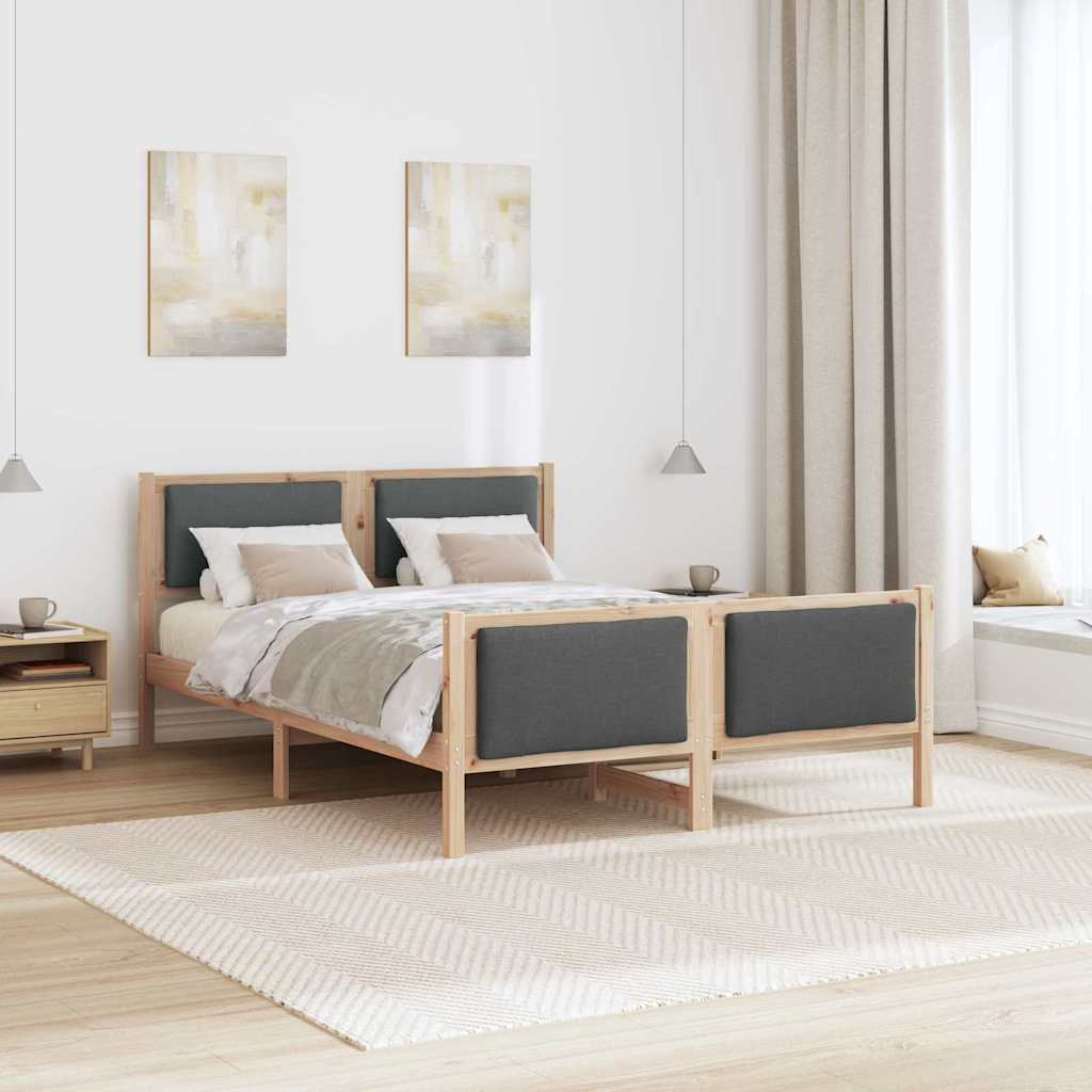 Bed Frame with Headboard Dark Grey 150 x 200 cm Fabric