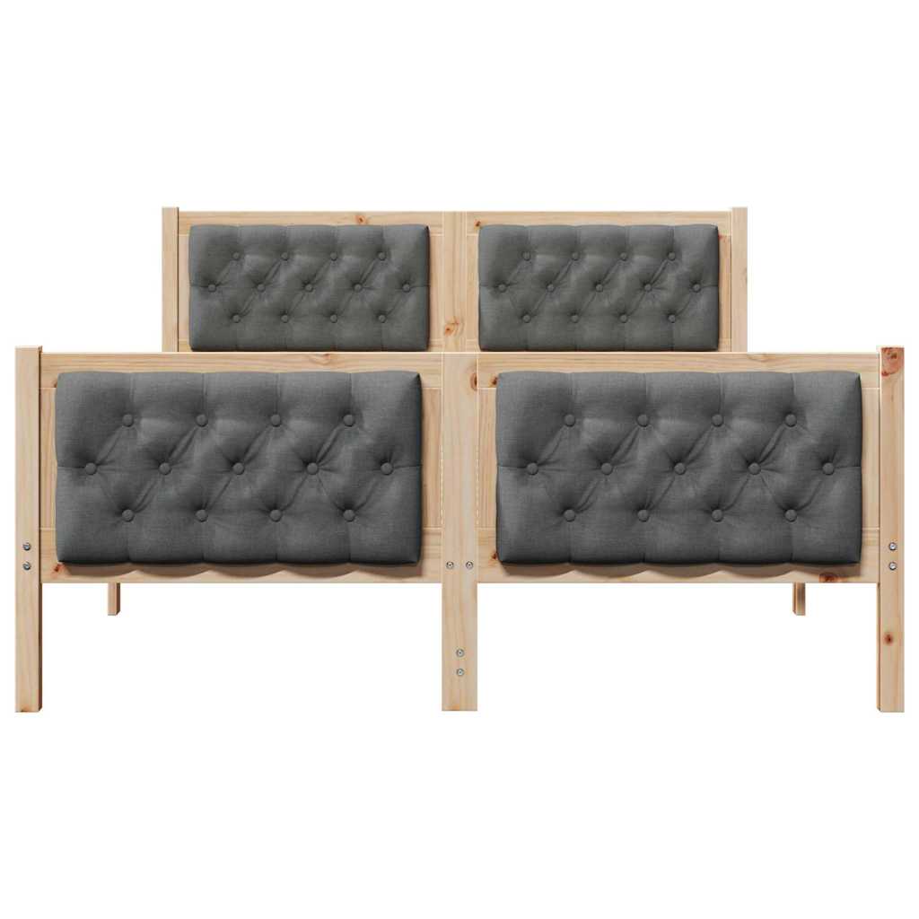 Bed Frame with Headboard Dark Grey 150 x 200 cm Solid Pine Wood
