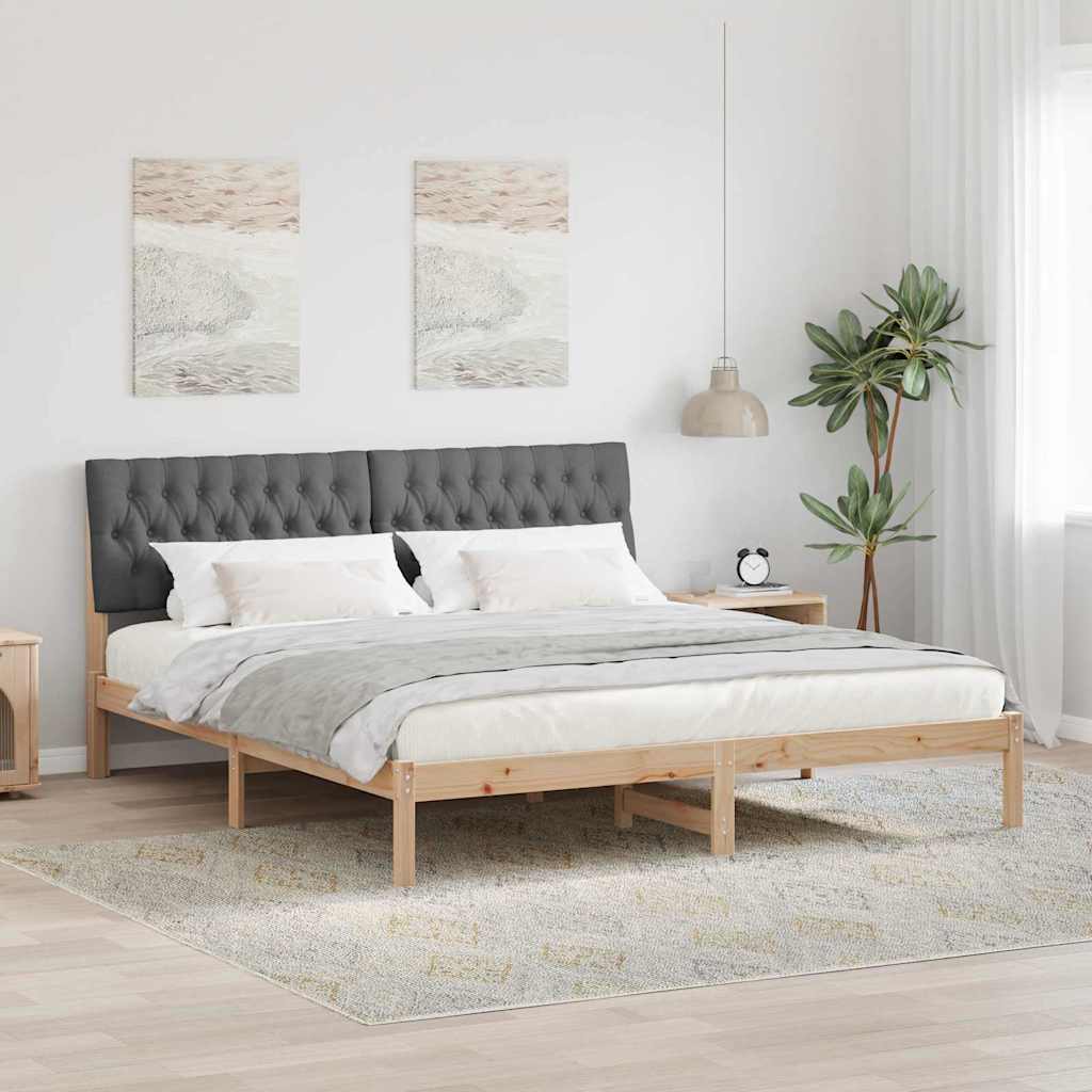 Bed Frame with Upholstered Headboard Brown 180 x 200 cm