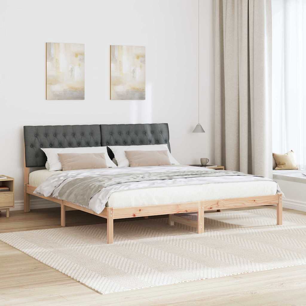 Bed Frame with Upholstered Headboard Brown 180 x 200 cm