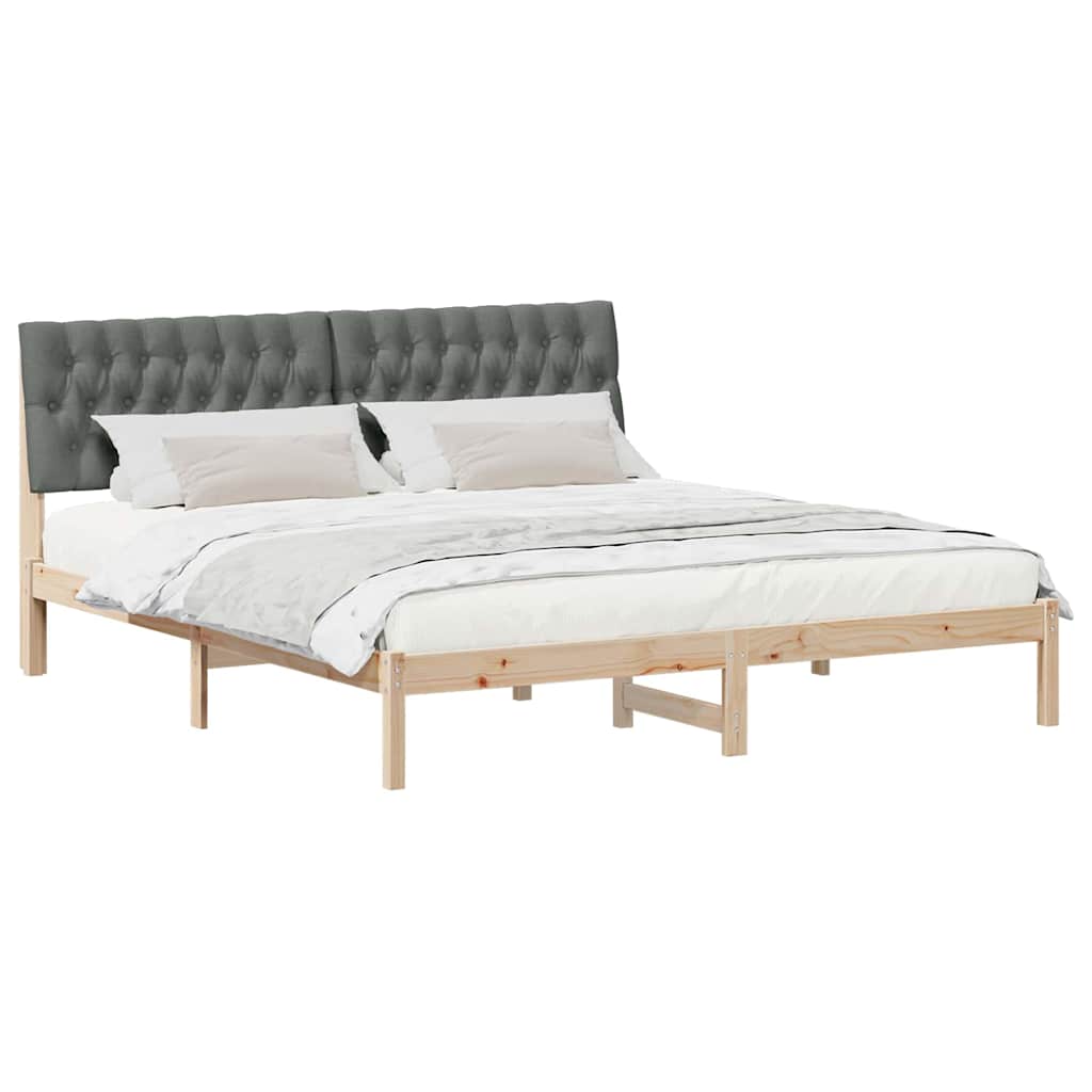 Bed Frame with Upholstered Headboard Brown 180 x 200 cm