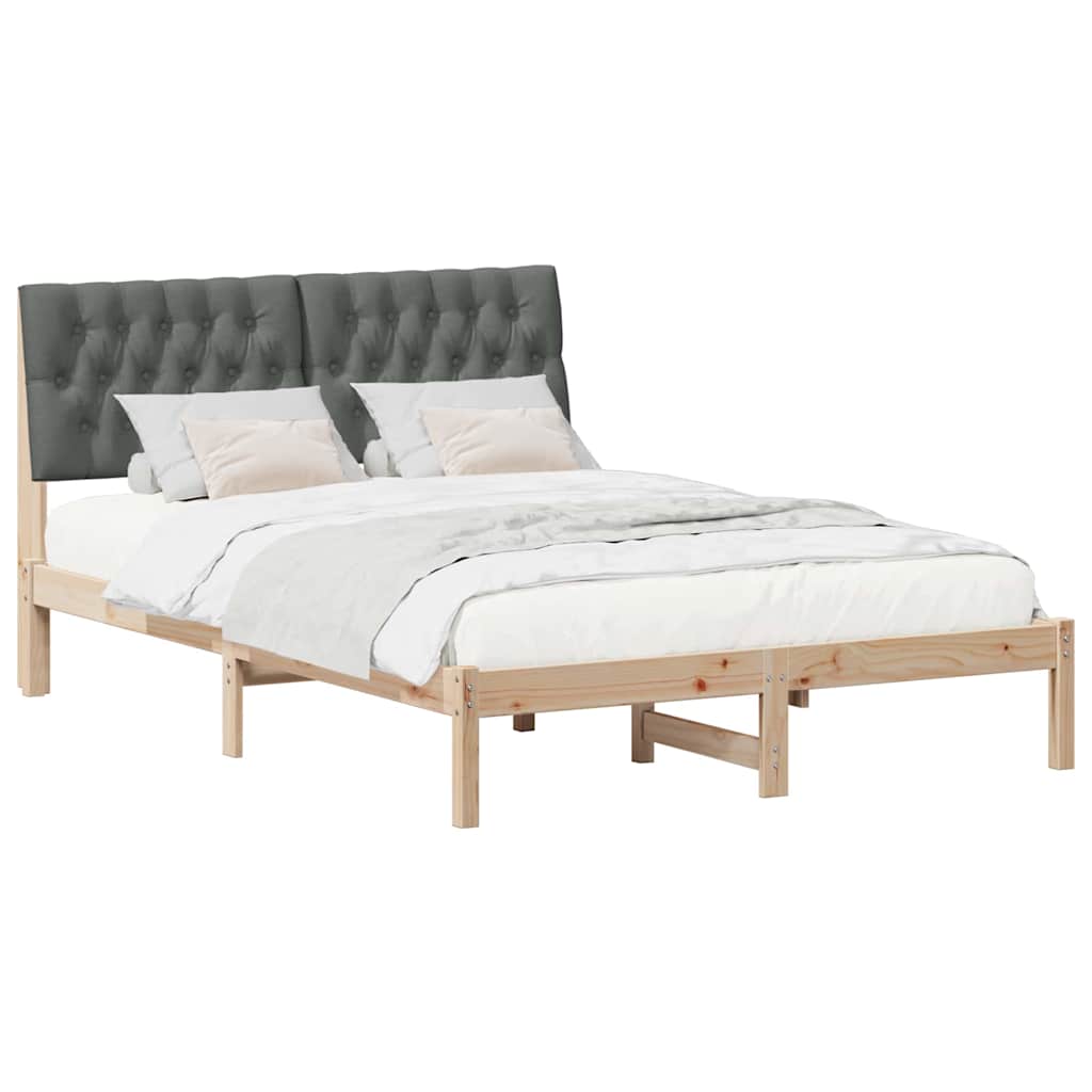 Bed Frame with Upholstered Headboard Brown 150 x 200 cm