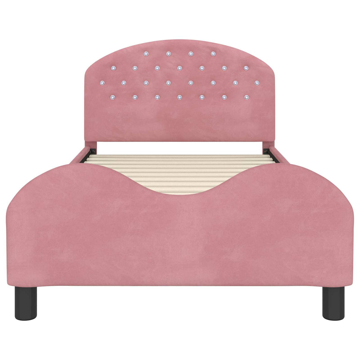 Kids'Bed Frame with Headboard Pink 90 x 190 cm Velvet